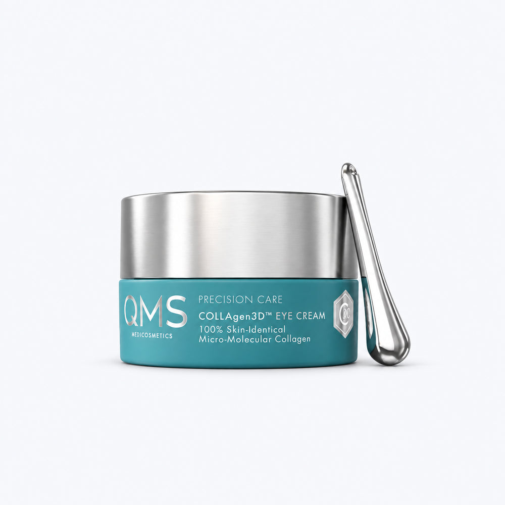 QMS Precision Care COLLAgen3D Eye Cream hydrateert en verzorgt de oogcontour voor een gladdere, frisse uitstraling.