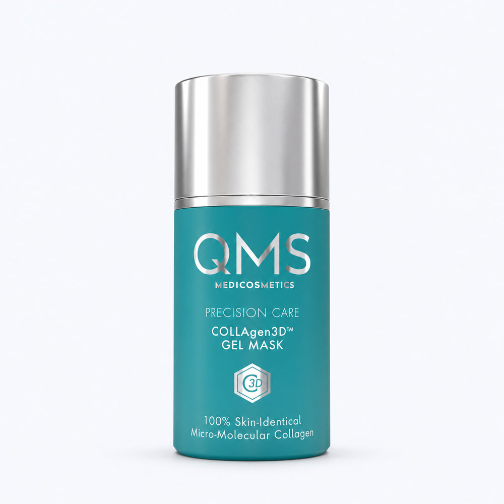 QMS Precision Care COLLAgen3D Gel Mask hydrateert en verzacht de vermoeide huid voor een soepelere, gladdere en frisse uitstraling.