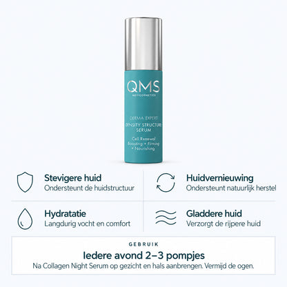 Ontdek de voordelen van QMS Density Structure Serum: langdurige hydratatie, ondersteuning van huidherstel en een zichtbaar stevigere huid.