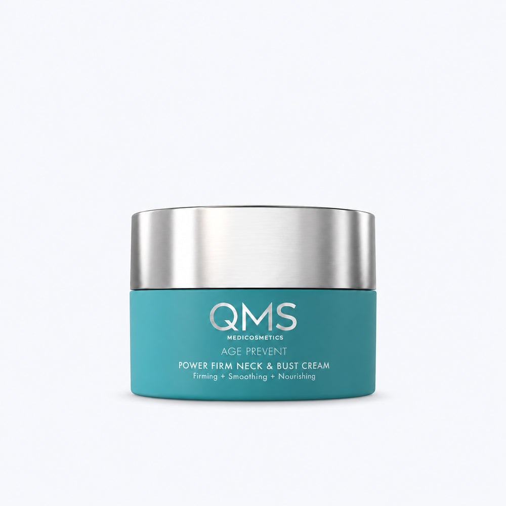 QMS Power Firm Neck &amp; Bust Cream voor hals, decolleté en buste. Voedt, hydrateert en helpt de huid zichtbaar te verstevigen.