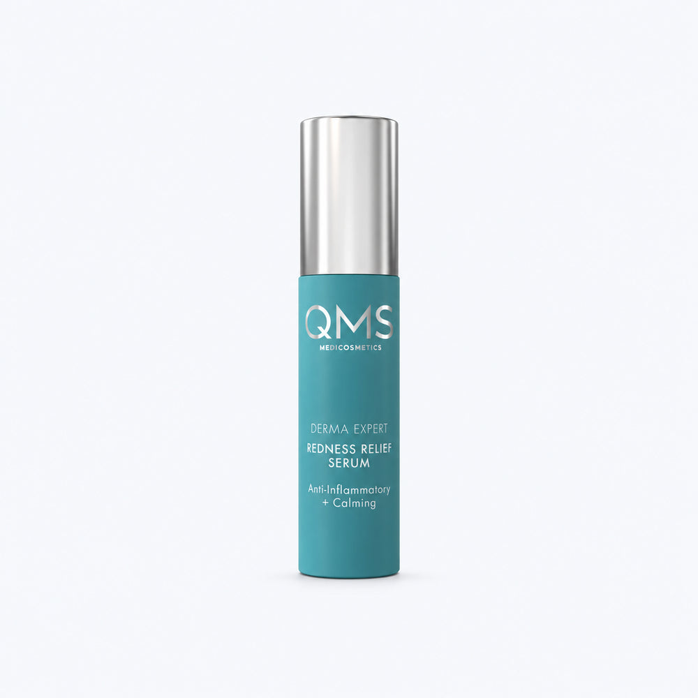 QMS Derma Expert Redness Relief Serum helpt zichtbare roodheid verminderen en verzorgt de gevoelige huid met hydratatie en comfort.