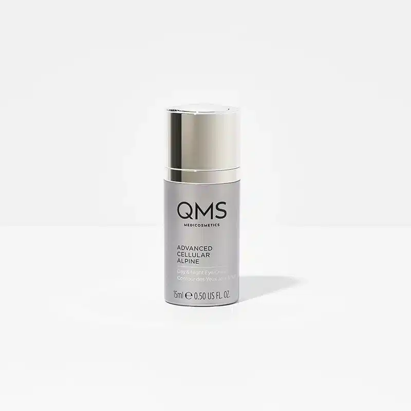 Afbeelding van QMS Advanced Cellular Alpine Day & Night Eye Cream - een luxe crème voor het verzachten van fijne lijntjes en het hydrateren van de huid rondom de ogen.
